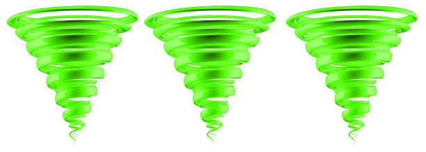 龙卷风的3d渲染与反射隔离在白色图片下载