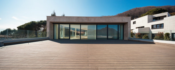 一个现代化的空荡荡的阳台，里面没人图片下载