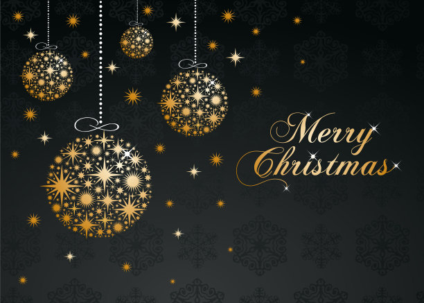 金球圣诞贺卡。图片下载