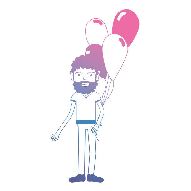 有衣服和气球设计的线人图片下载