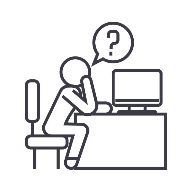 人的思维在办公室线性的图标，符号，符号，向量上孤立的背景图片下载