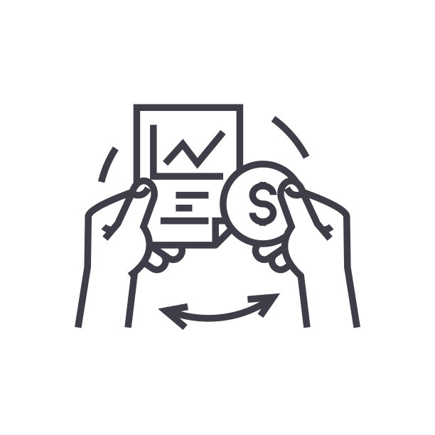 证券交易所线性图标、符号、符号、矢量在孤立的背景上图片下载