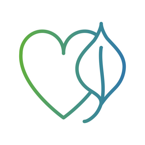 线条热带叶与心的设计图片下载