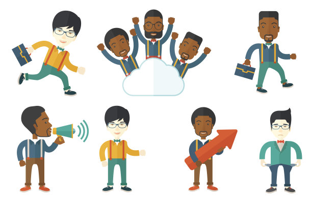 矢量插图与商业人士图片下载