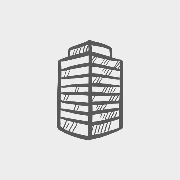 办公楼草图手绘涂鸦图标图片下载