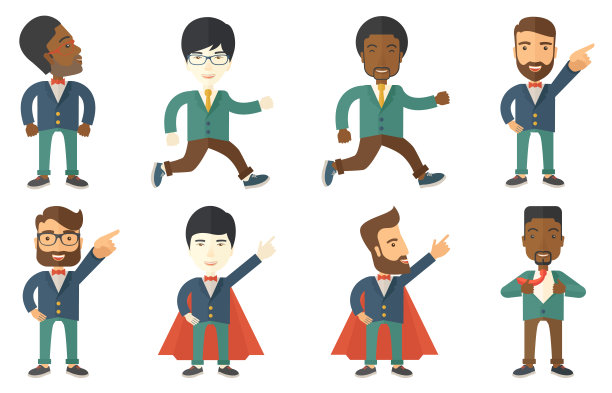 矢量插图与商业人士图片下载