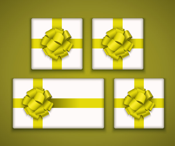 向量现代礼盒蝴蝶结丝带图片下载