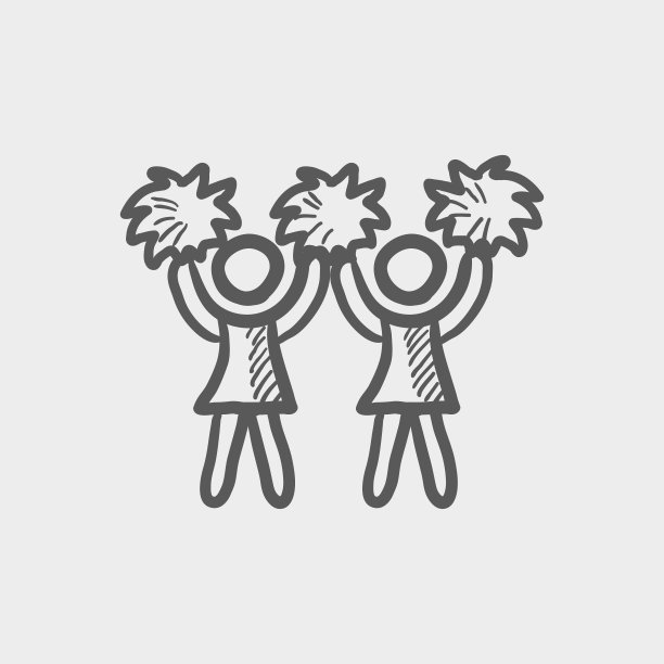 拉拉队素描手绘涂鸦图标图片下载