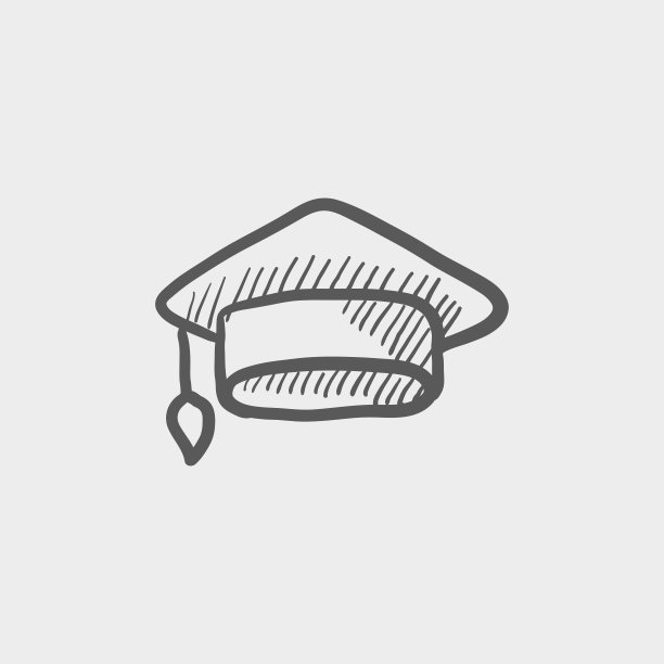 毕业帽素描手绘涂鸦图标图片下载