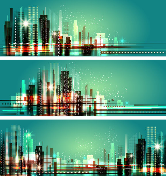 现代抽象城市天际线设置图片下载