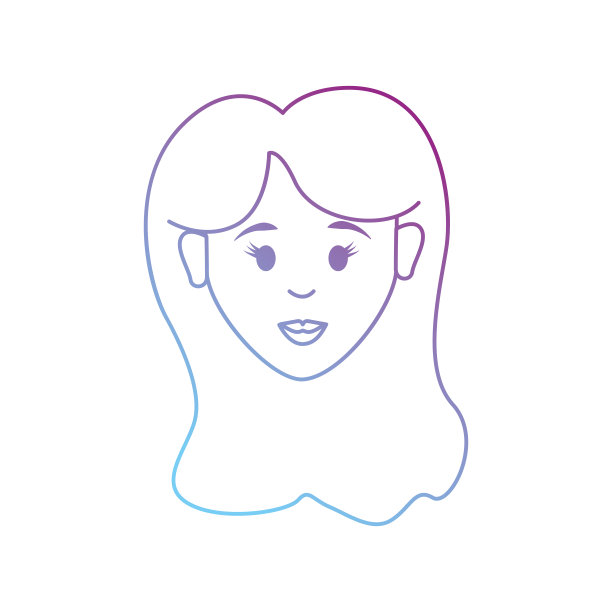 线条头像女人的发型设计图片下载