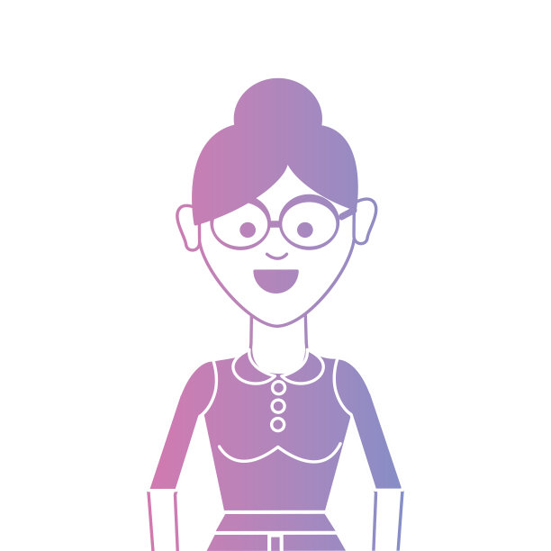 线条女人的发型和衬衫设计图片下载