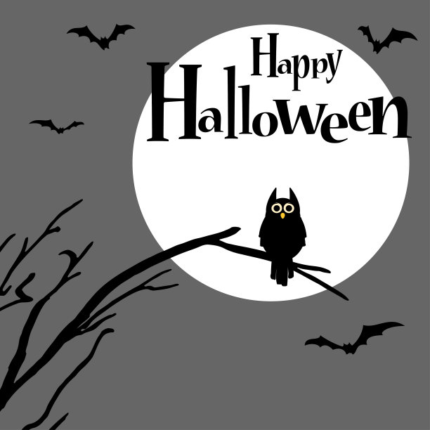 万圣节恐怖猫头鹰背景图片下载