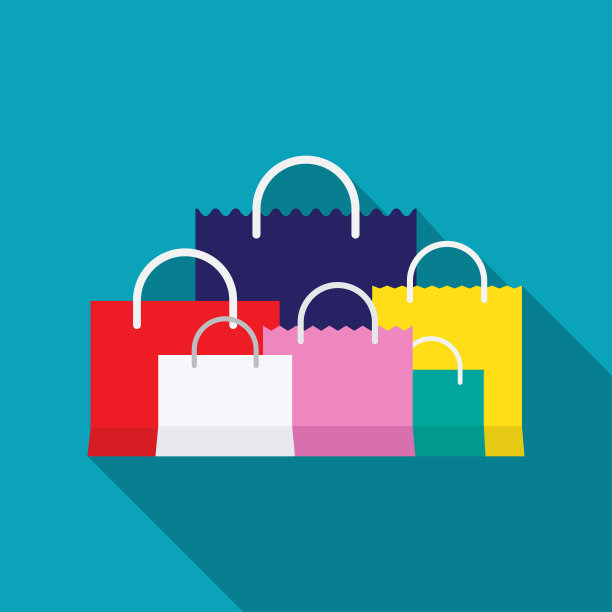 五彩缤纷的购物袋图片下载