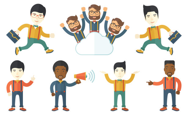 矢量插图与商业人士图片下载