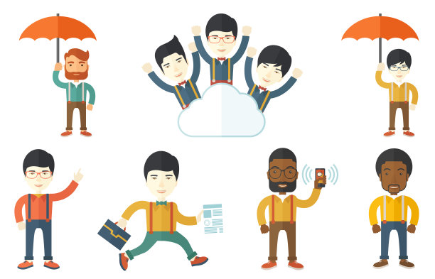 矢量插图与商业人士图片下载