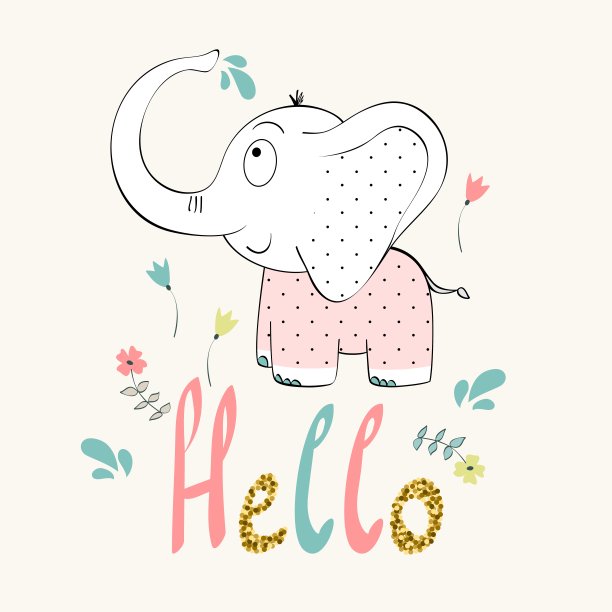 矢量动画大象图片下载