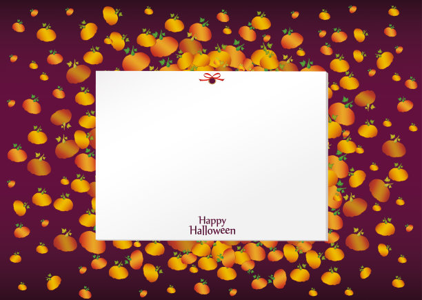 南瓜的成分。万圣节。假日贺卡或聚会邀请函。空白的文本向量图片下载
