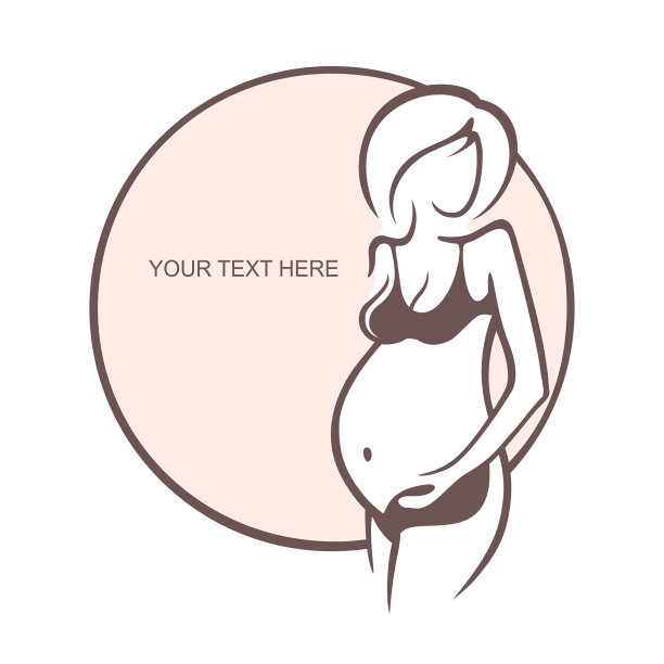 穿着内衣的孕妇。文胸,内裤。年轻的女孩-母亲。医疗公报。矢量插图，形式为文字。设计传单，横幅，标志，海报图片下载