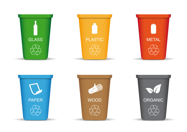 彩色的回收站素材图片