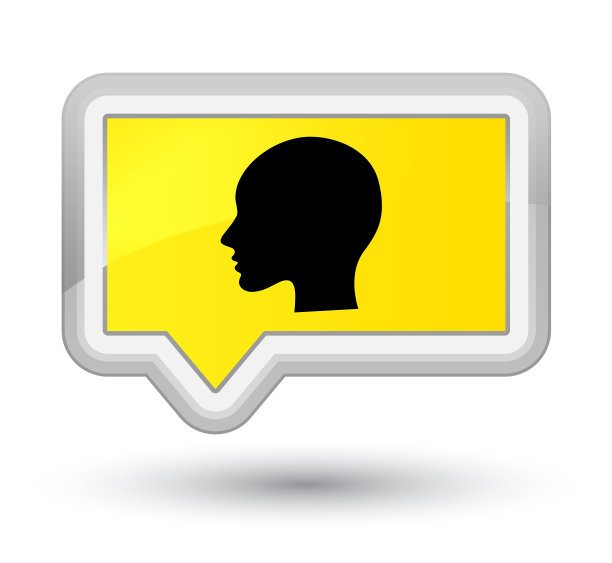 头女人脸图标prime黄色横幅按钮图片下载