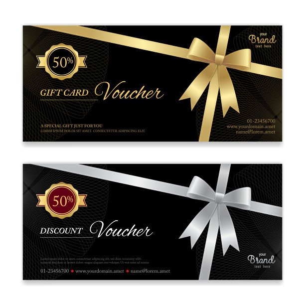 礼品券，证书或折扣卡模板的促销恭维图片下载
