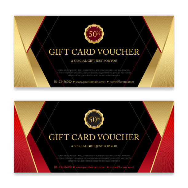 礼品券，证书或折扣卡模板的促销恭维图片下载