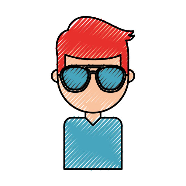 商业年轻人性格与眼镜图片下载