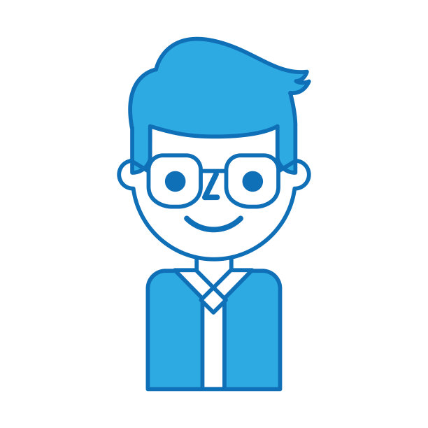 商业年轻人性格与眼镜图片下载