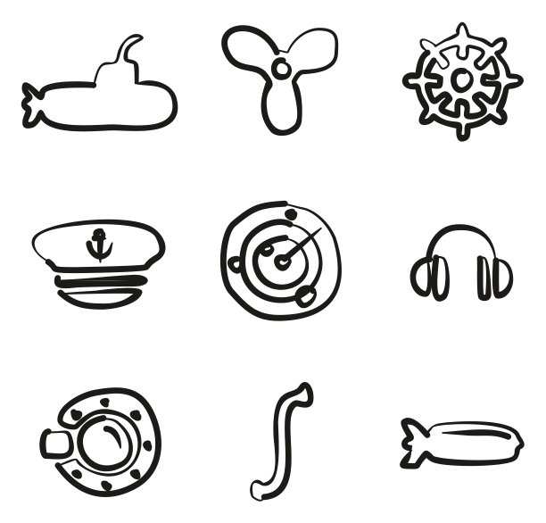 潜艇图标徒手画的图片下载