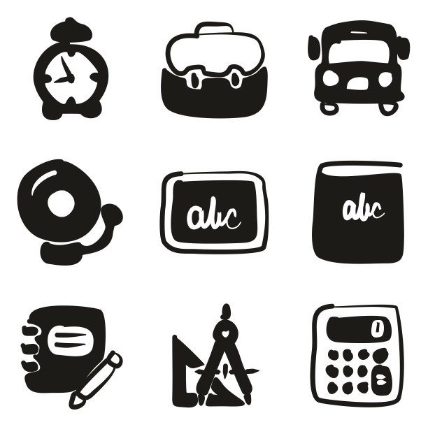 学校图标徒手填充图片下载