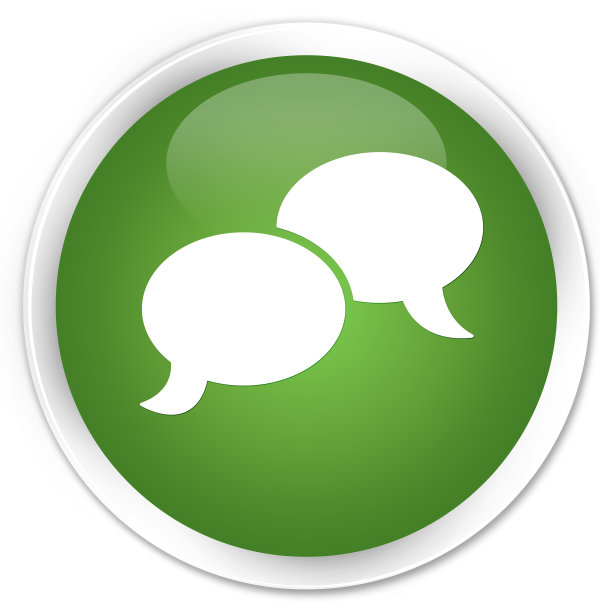 聊天气泡图标高级软绿色圆形按钮图片下载