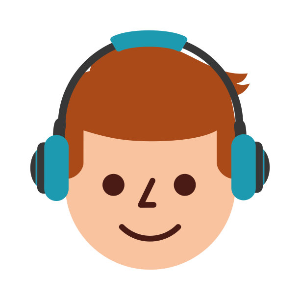 描绘一个戴着耳机的年轻人图片下载