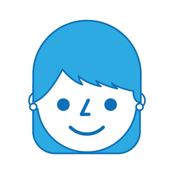 年轻女子侧面快乐的性格形象图片下载