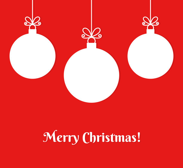 红色背景上的圣诞装饰物图片下载