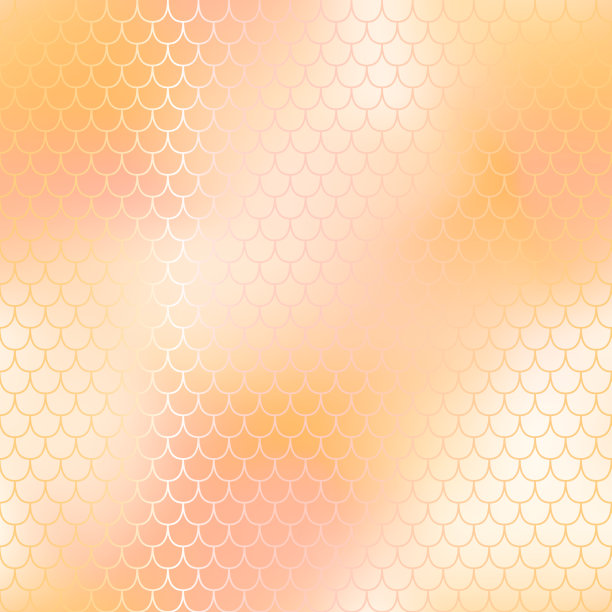 美人鱼鱼鳞图案背景。梯度网格矢量纹理。腮红粉色和黄色的鱼皮背景。图片下载