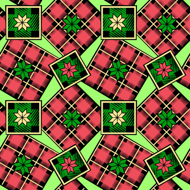 圣诞无缝格子图案。图片下载