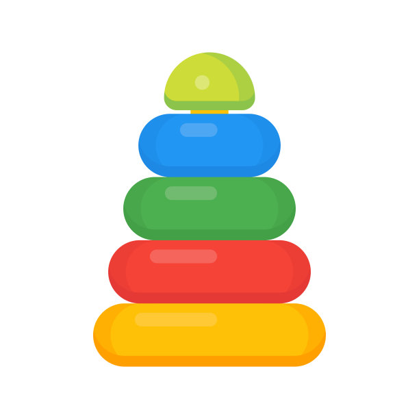 塑料金字塔儿童矢量插图孤立在白色。供幼儿玩的玩具拼图，供学龄前儿童玩的塔图片下载