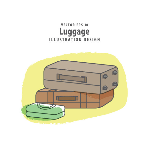 行李包装插图矢量背景。旅行的概念。图片下载