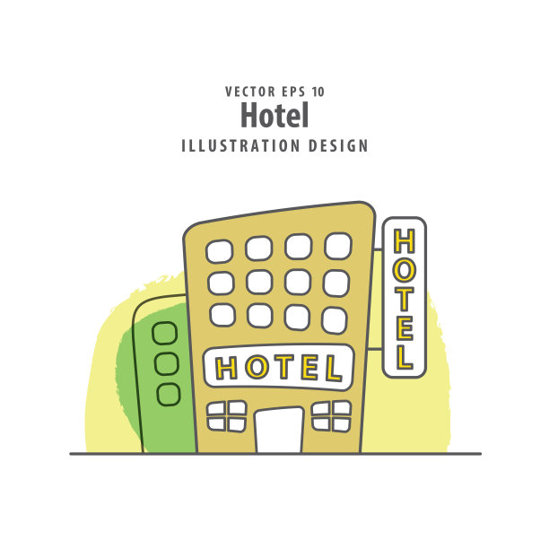 酒店插图矢量背景。旅行的概念。图片下载
