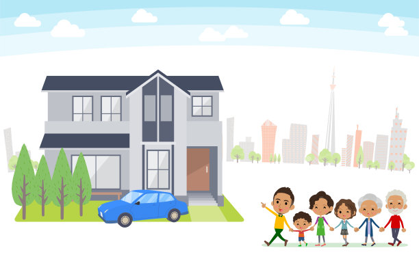 家族三代人的房子，在城市里的黑人图片下载