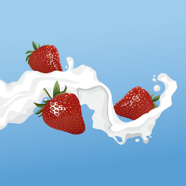 牛奶草莓传单图片下载