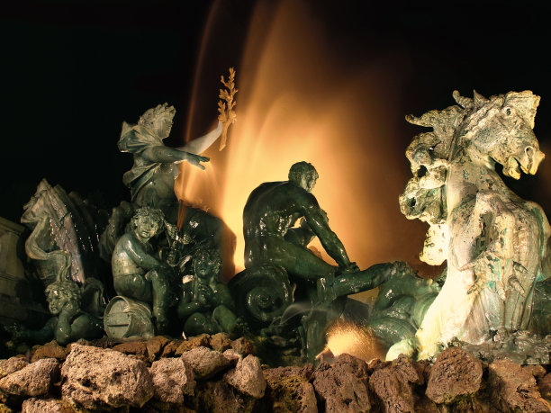 波尔多城市喷泉图片下载