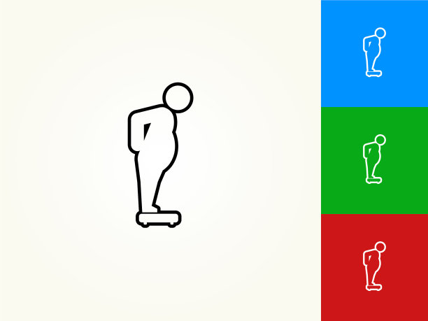 Stick Figure on the Scale黑色描边线性图标图片下载