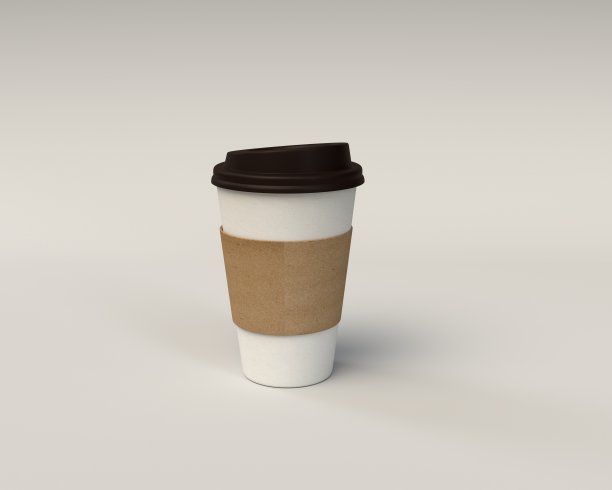 3d渲染模型咖啡杯设置在孤立图片下载