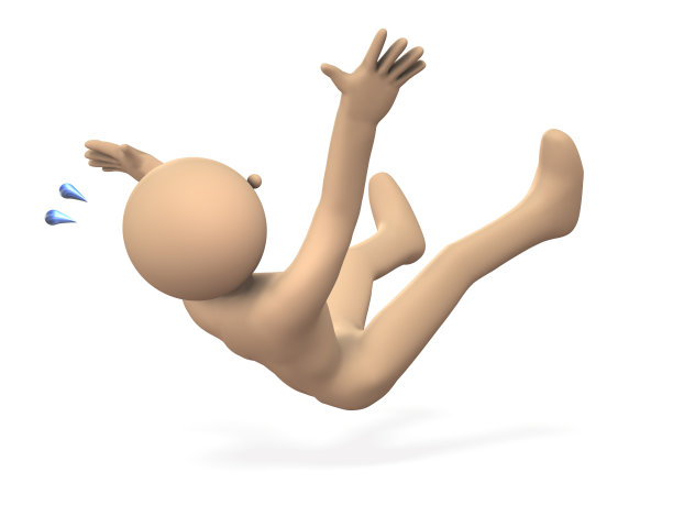 在意外事故中跌倒的人。图片下载