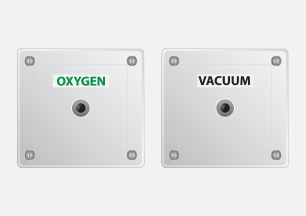 氧气和真空出口矢量插图上的白色背景图片下载