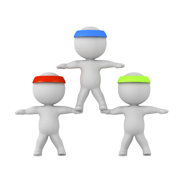 三维插图的杂技三重奏图片下载