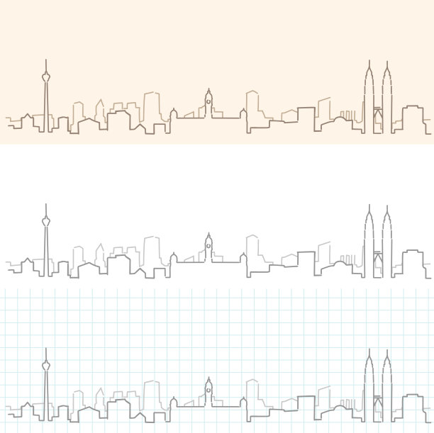 吉隆坡手绘天际线图片下载