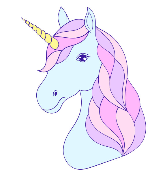 手画独角兽的头图片下载